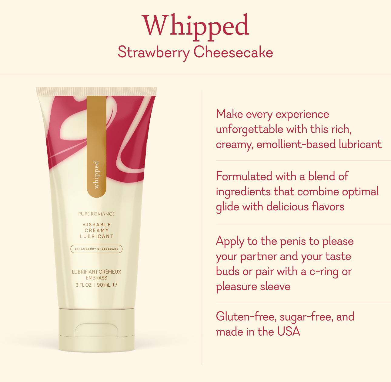 Whipped - Strawberry Cheesecake - Creamy Lubricant