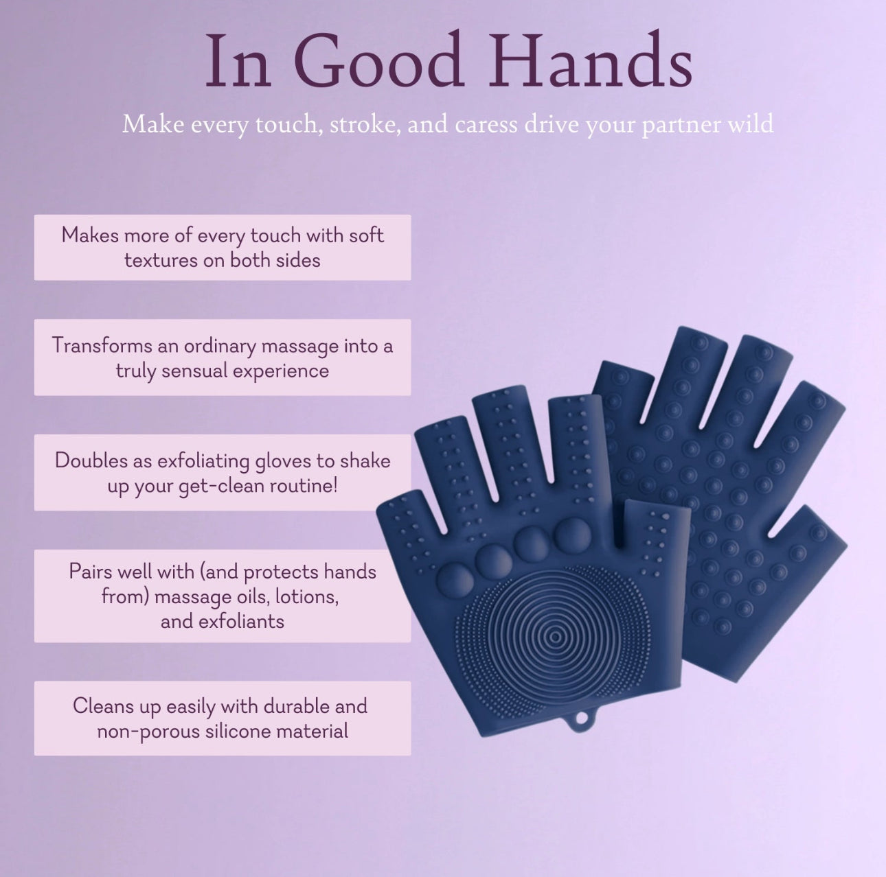 In Good Hands - Texturized Massage Gloves