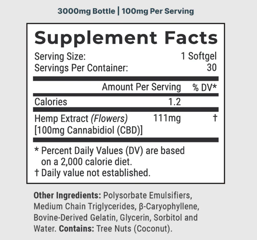 CBD Softgels (No THC) 10mg/25mg/100mg - Anxiety, Stress, Sleep, Muscle & Joint Pain