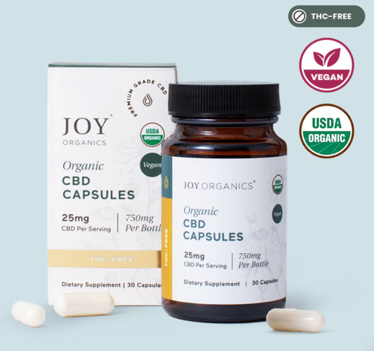 Organic CBD Capsules - 25mg (No THC) Anxiety, Stress, Sleep, Muscle & Joint Pain