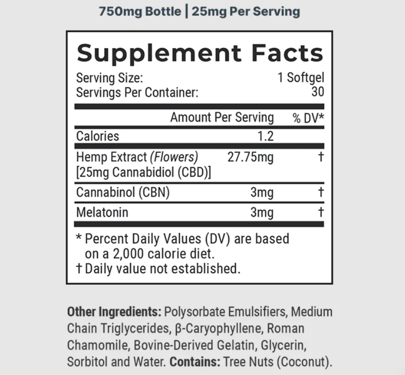 Premium CBD Sleep Softgels with Melatonin & CBN (No THC)