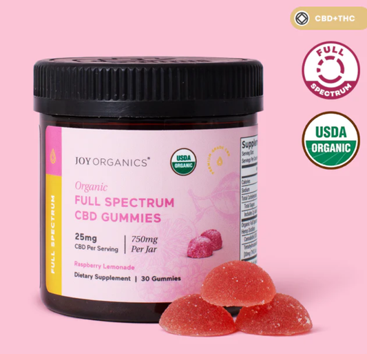 Organic Full Spectrum CBD Gummies - Raspberry Lemonade, 25mg - Anxiety, Stress, Sleep, Calm