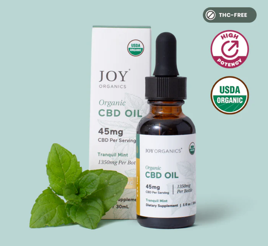 Organic CBD Oil (Tincture) - Tranquil Mint (No THC) Anxiety, Stress, Sleep, Pain