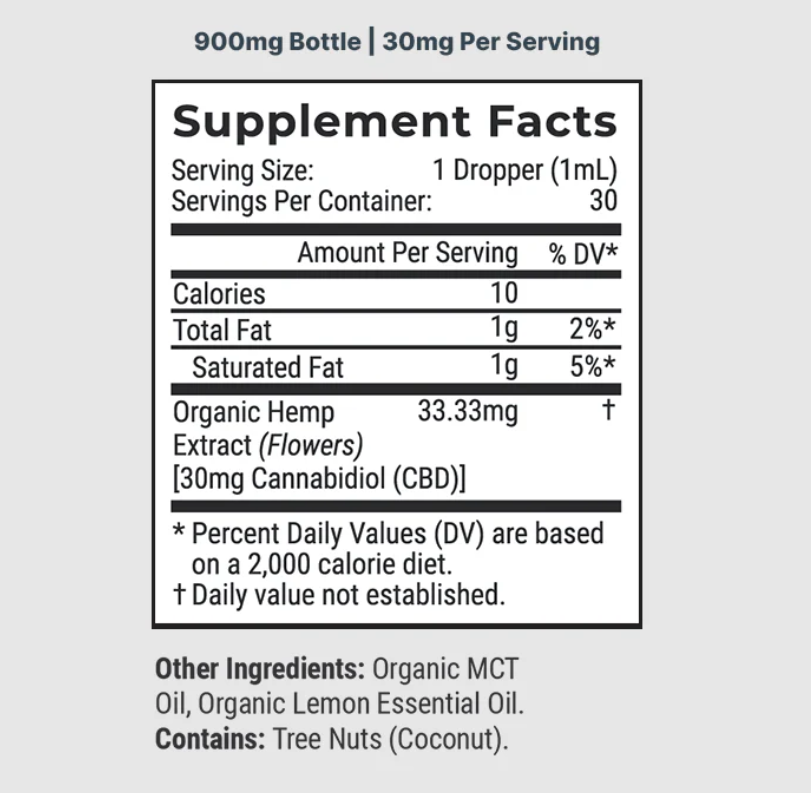 Organic CBD Oil (No THC) - Summer Lemon - Anxiety, Stress,  Sleep, Pain