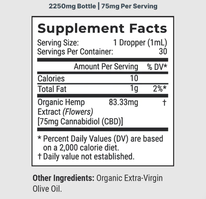 Organic CBD Oil (Tincture) (No THC) - Unflavored - Overall Wellness, Mental Clarity, Anxiety, Stress, Sleep, Muscle & Joint Pain