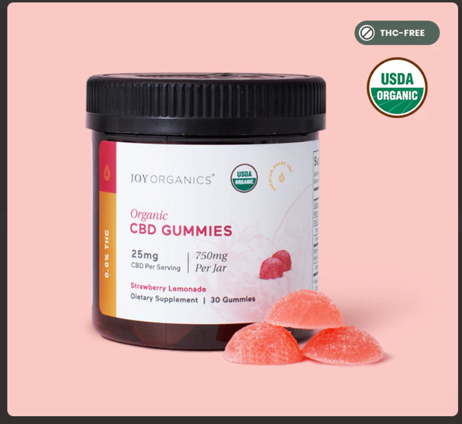 Organic CBD Gummies (No THC) - Strawberry Lemonade - Anxiety, Stress, Sleep, Pain